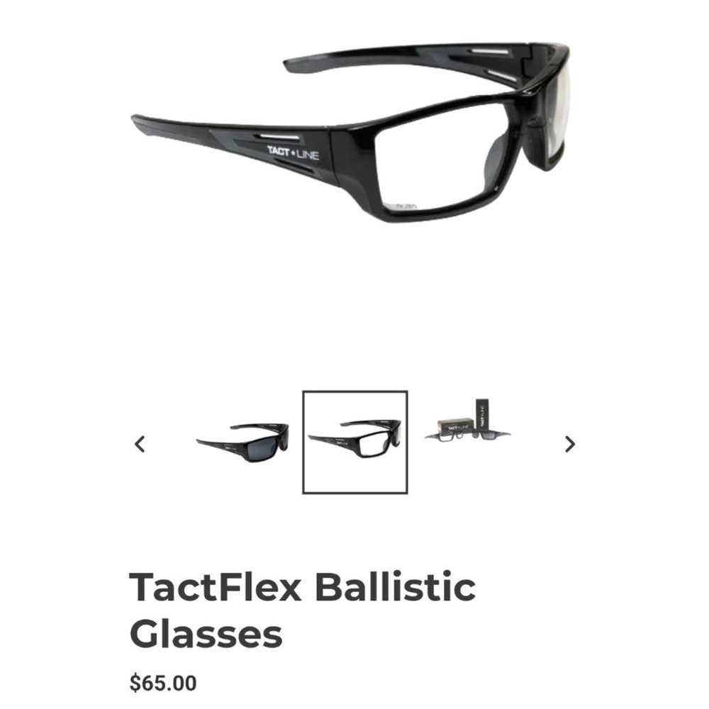Men's Tact Line TactFlex Ballistic Glasses and Holster
